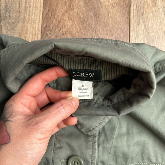J Crew Jacket Women's Small Green Field Utility Military Pockets Button Up 6280 - Picture 2 of 11